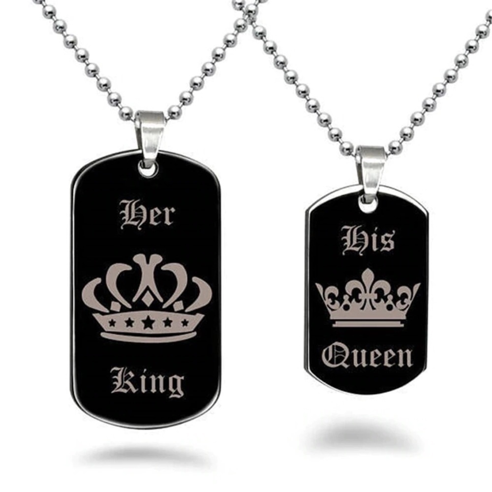 NEW Unisex His Queen Her King Couple Necklace